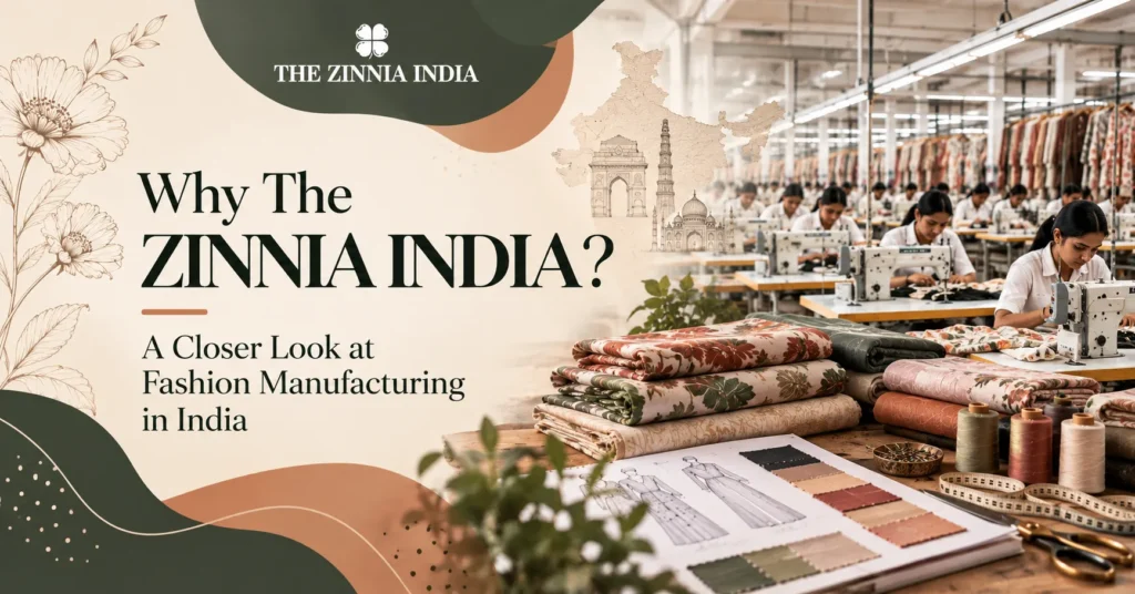 The Zinnia India fashion manufacturing, textile selection and product development in India