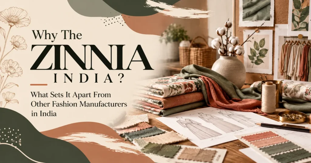 The Zinnia India fashion manufacturing, textile selection and product development in India